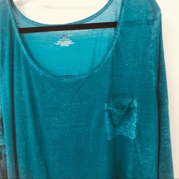Lane Bryant women’s turquoise‎ burn out with pocket Size 26/28 - Picture 4 of 13